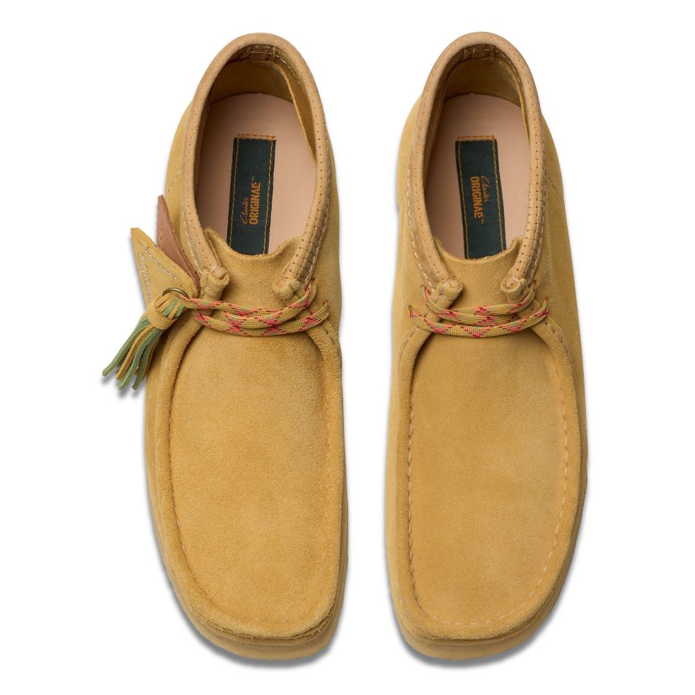 Clarks Men's Wallabee Boot in Golden Tan Suede