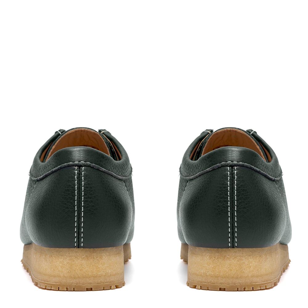 Clarks Men's Wallabee RB in Dark Green Leather