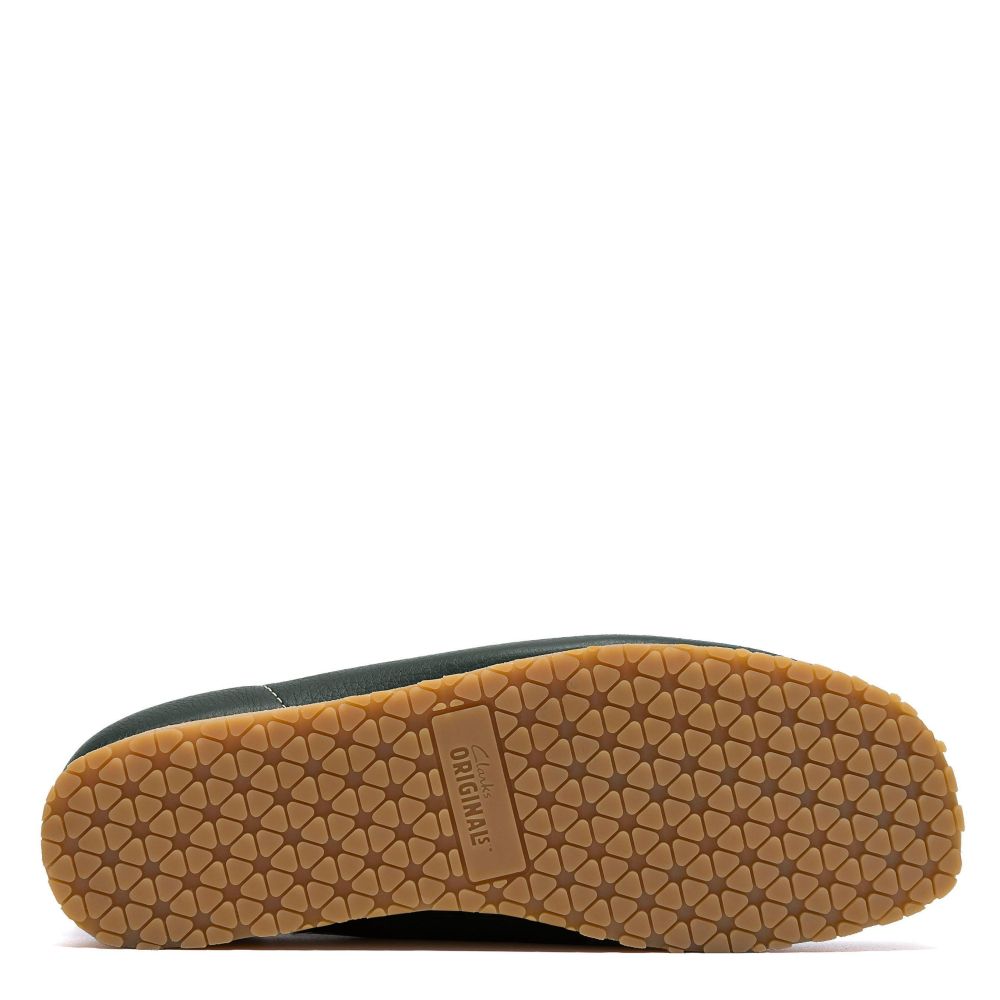 Clarks Men's Wallabee RB in Dark Green Leather