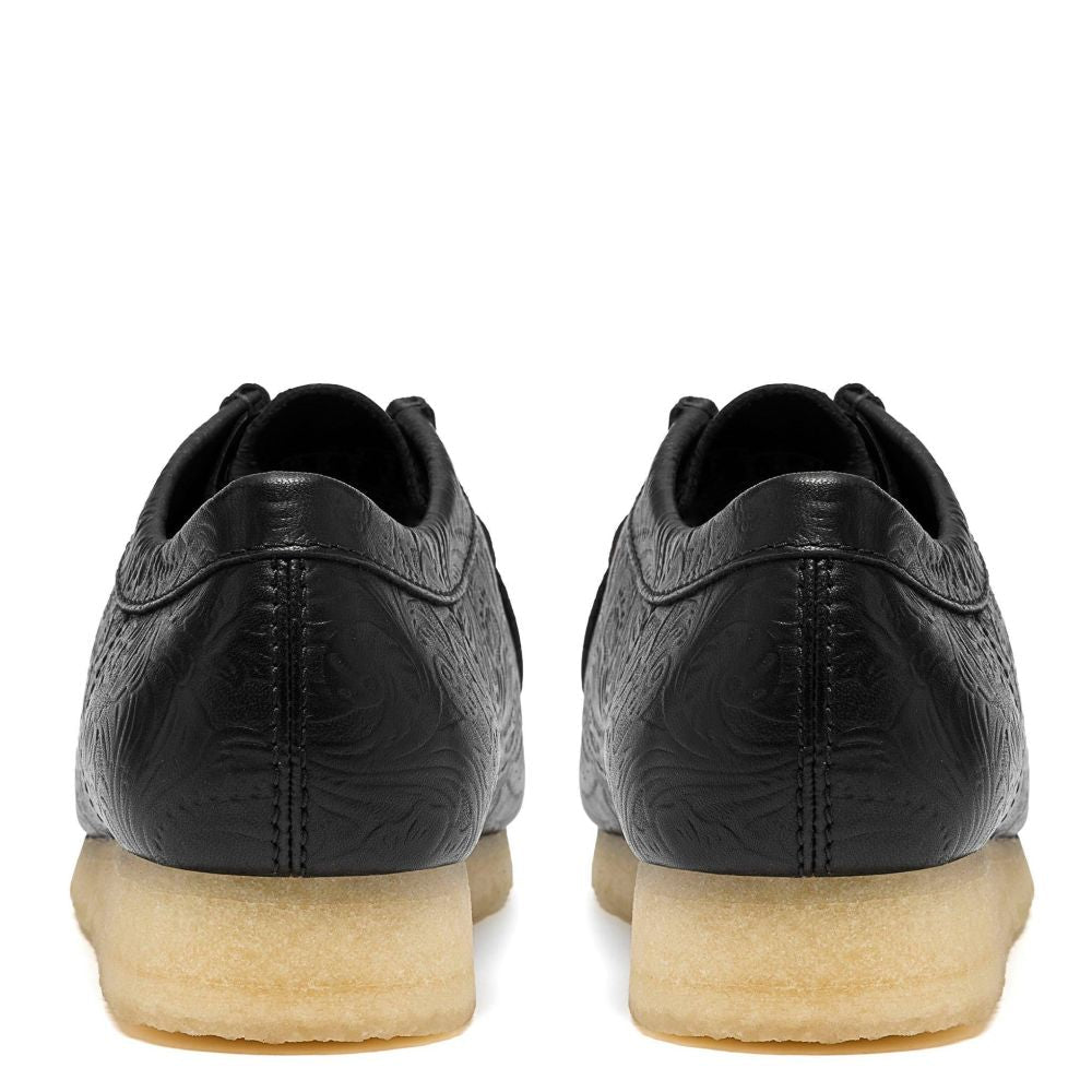 Clarks Men's Wallabee in Black Leather Embossed - Getoutside Shoes
