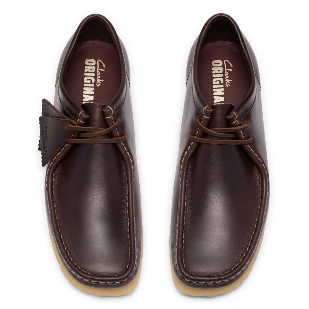 Clarks Men's Wallabee in Dark Brown Leather | Getoutsideshoes.com