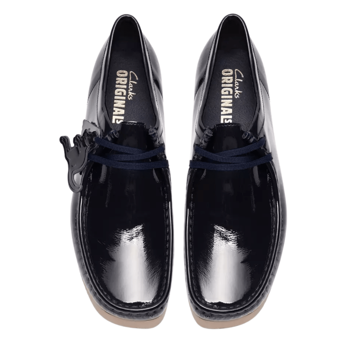 Clarks Men's Wallabee in Navy Patent - Getoutside Shoes