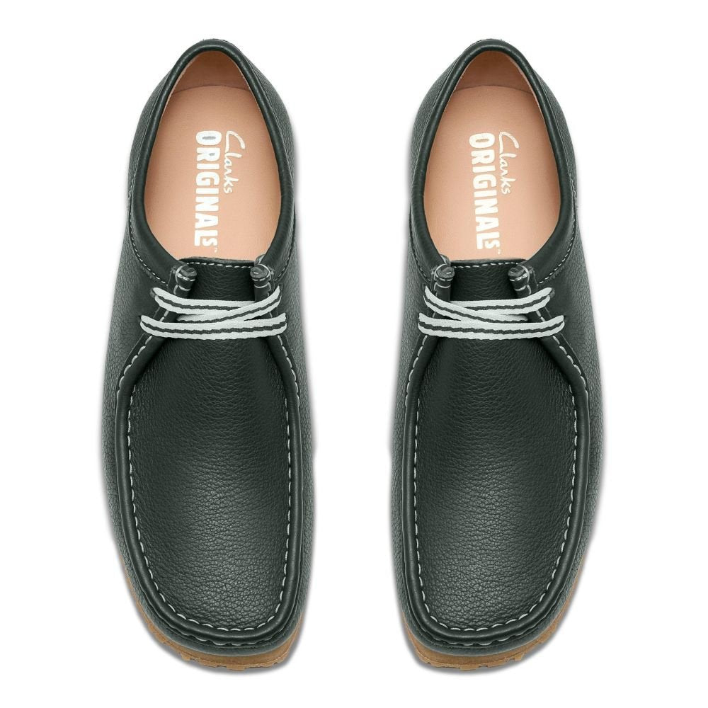Clarks Men's Wallabee RB in Dark Green Leather - Getoutside Shoes