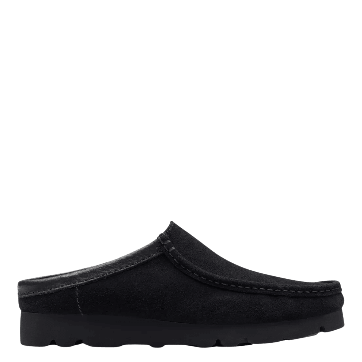 Clarks Men's Wallabee Slip in Black Suede - Getoutside Shoes