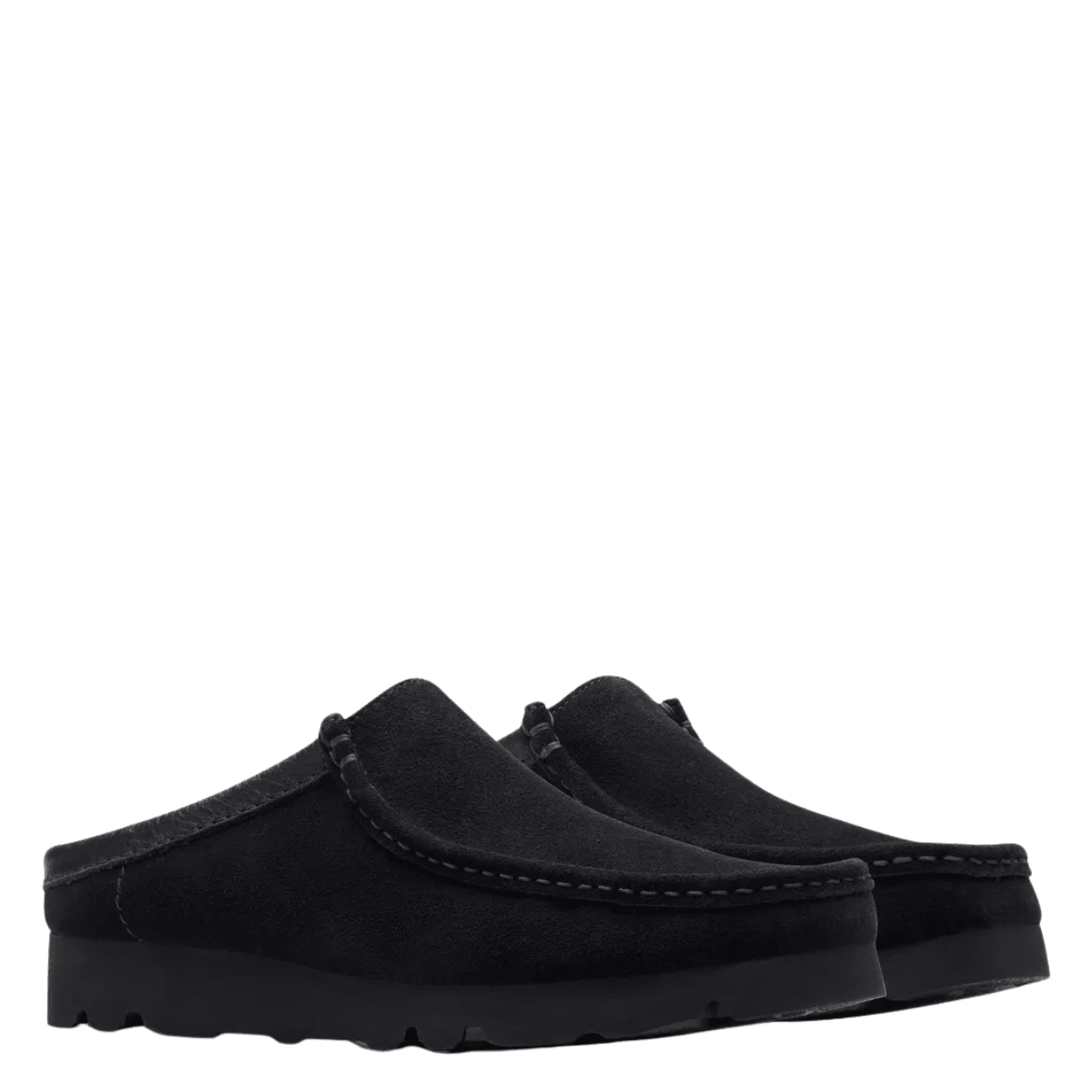Clarks Men's Wallabee Slip in Black Suede - Getoutside Shoes