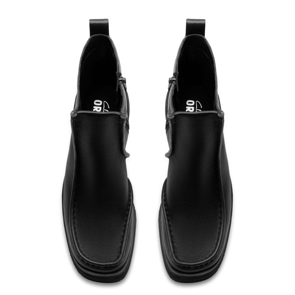 Clarks Women's Effery Zip in Black Leather - Getoutside Shoes