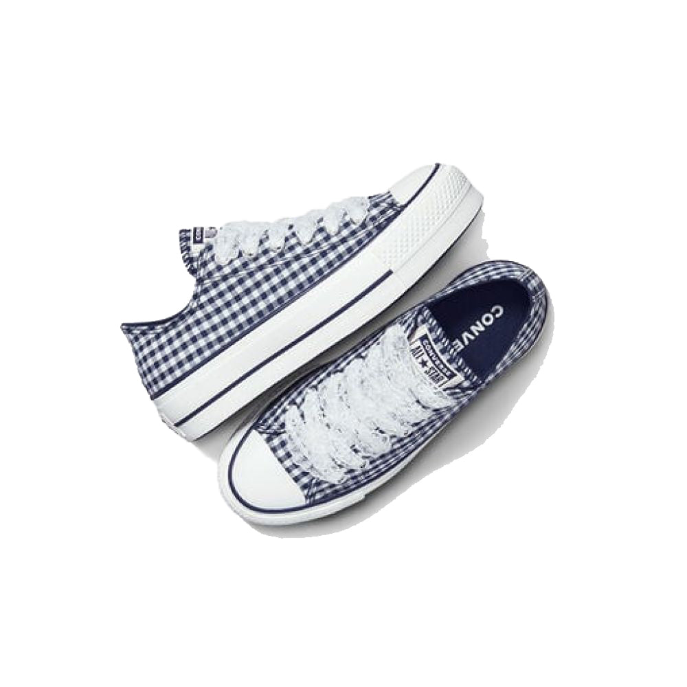 Converse Women's Chuck Taylor All Star Lift Platform Low Gingham in Obsidian/White/Vintage White
