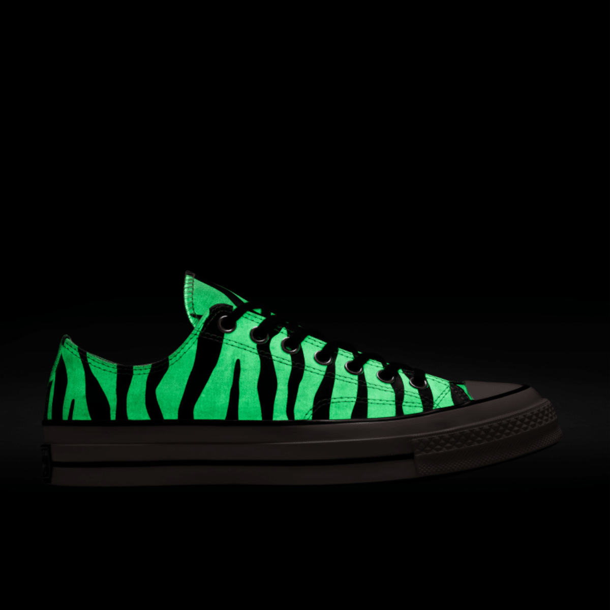 Converse Chuck 70 Glow - In - The - Dark Zebra Print Low Top in Light Dune/Black/Egret - Getoutside Shoes