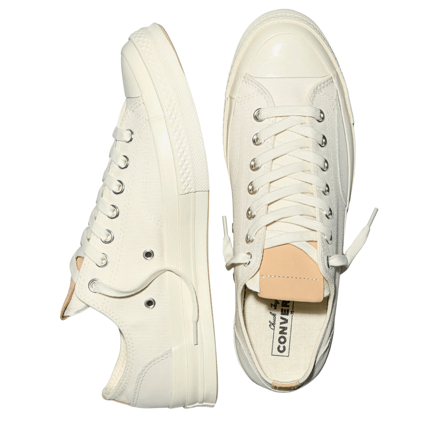 Converse Men's Chuck 70 Low Top Canvas & Suede in Egret/Egret/Hay Day Brown - Getoutside Shoes