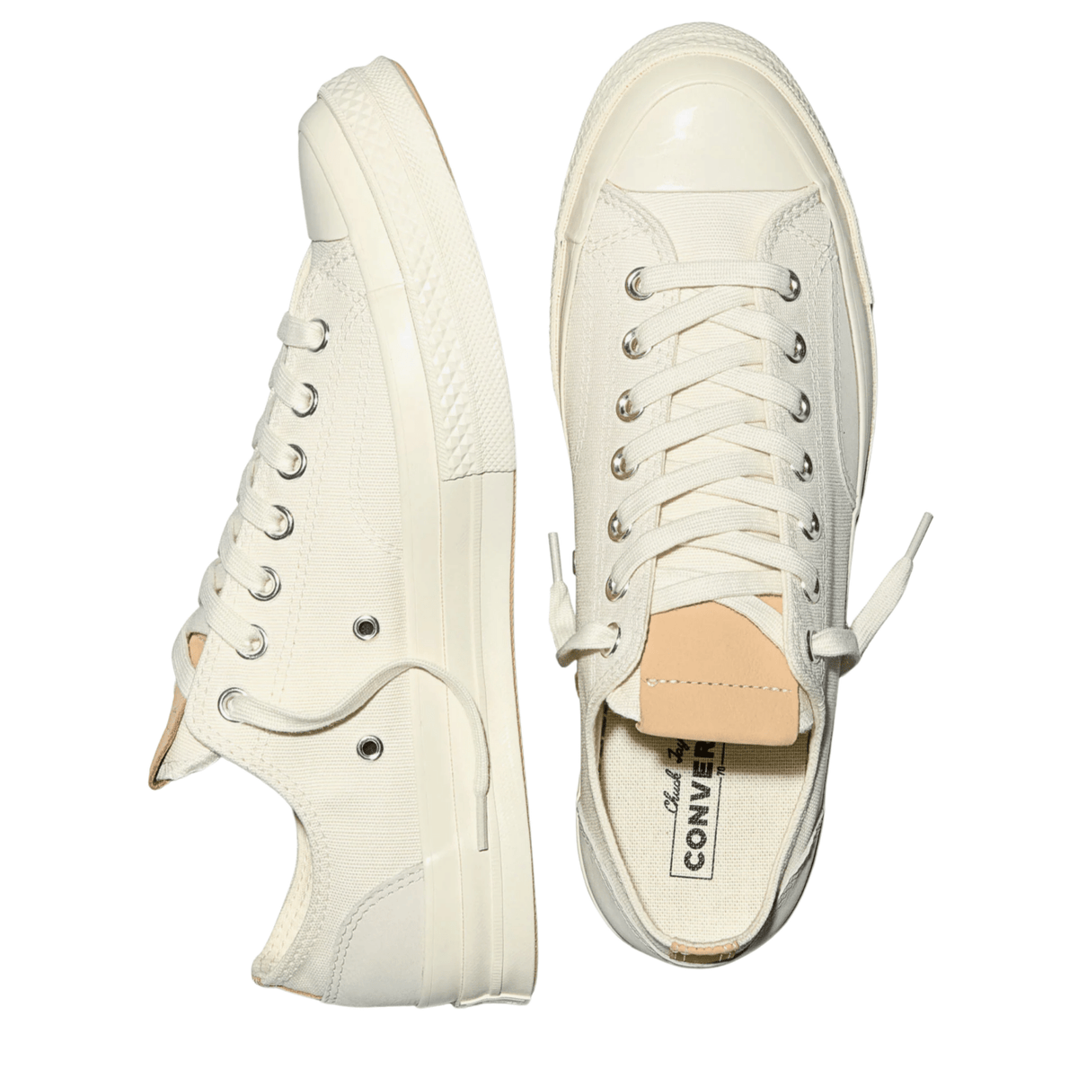 Converse Men's Chuck 70 Low Top Canvas & Suede in Egret/Egret/Hay Day Brown - Getoutside Shoes