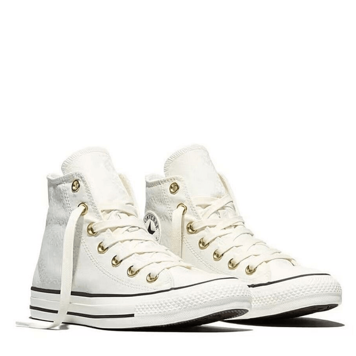 Converse Women's Chuck Taylor All Star High Top Shine in Egret/Black - Getoutside Shoes