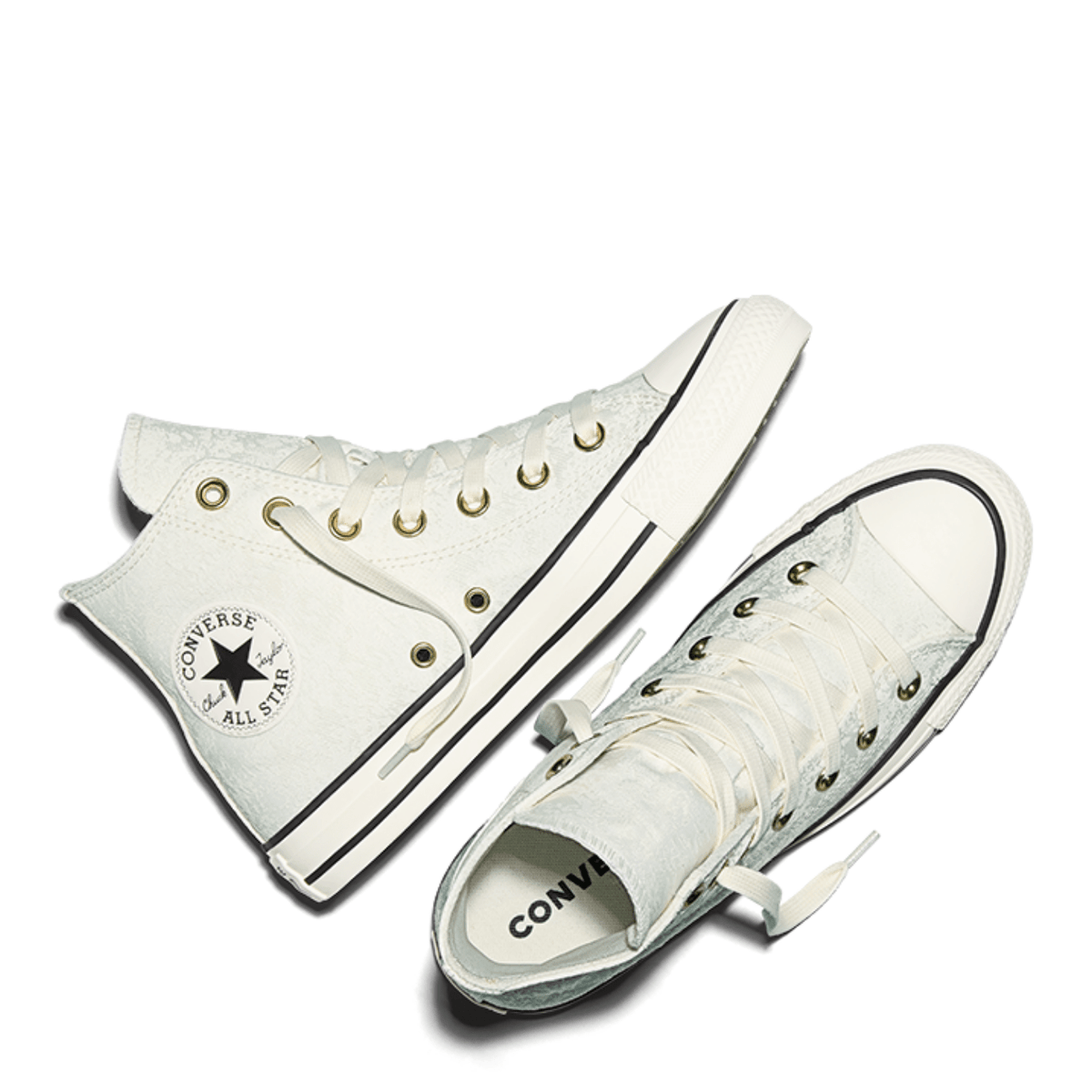 Converse Women's Chuck Taylor All Star High Top Shine in Egret/Black - Getoutside Shoes