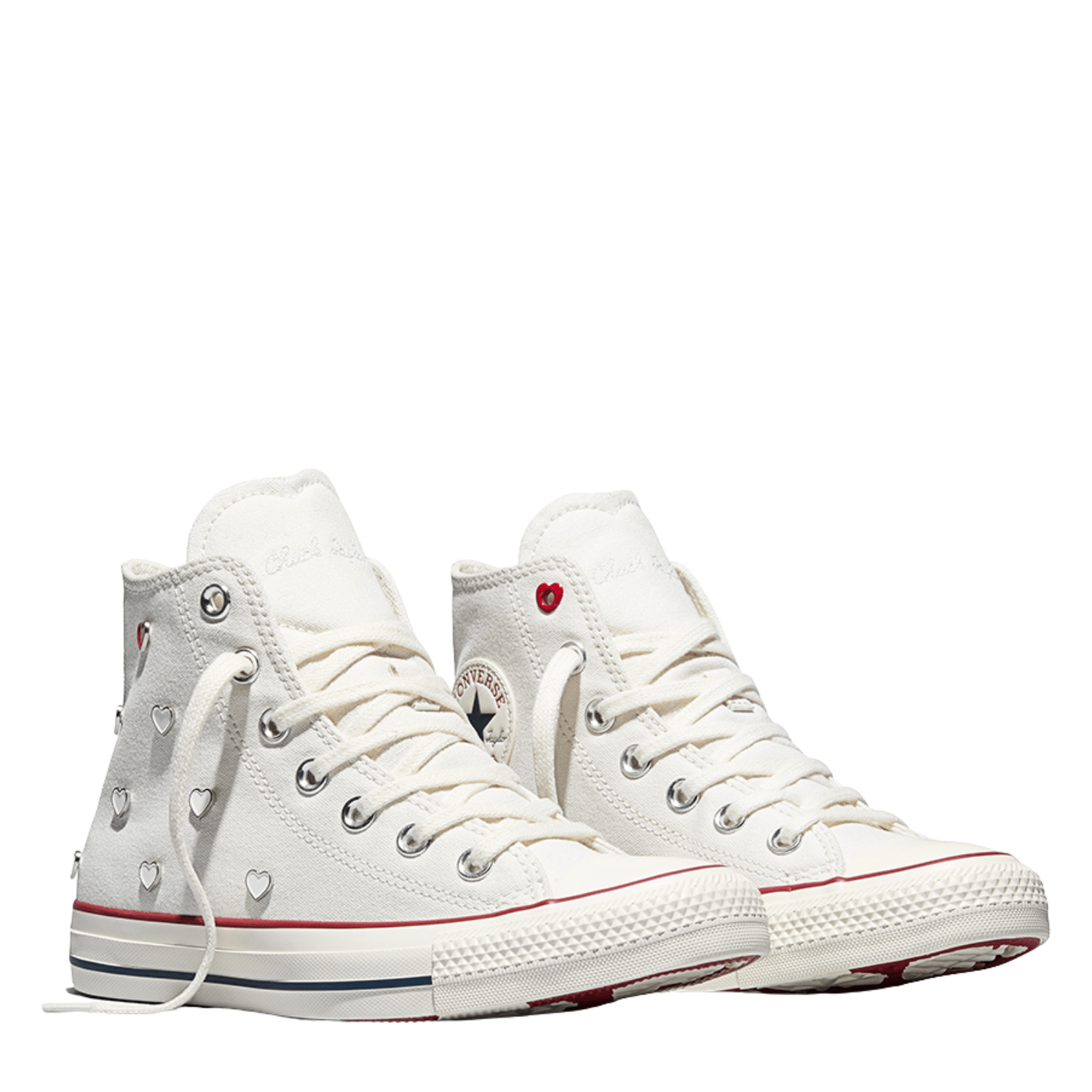 Converse Women's Chuck Taylor All Star High Top Valentine's Day in Vintage White/Egret/Days Ahead Red - Getoutside Shoes