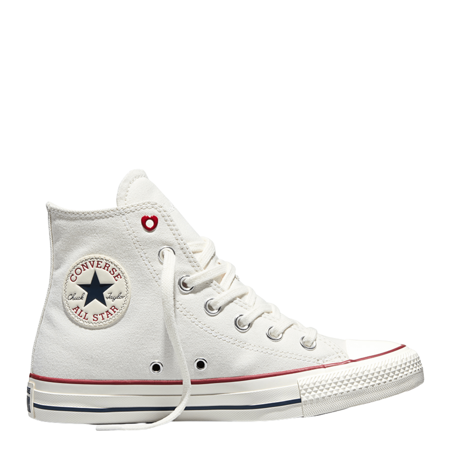 Converse Women's Chuck Taylor All Star High Top Valentine's Day in Vintage White/Egret/Days Ahead Red - Getoutside Shoes