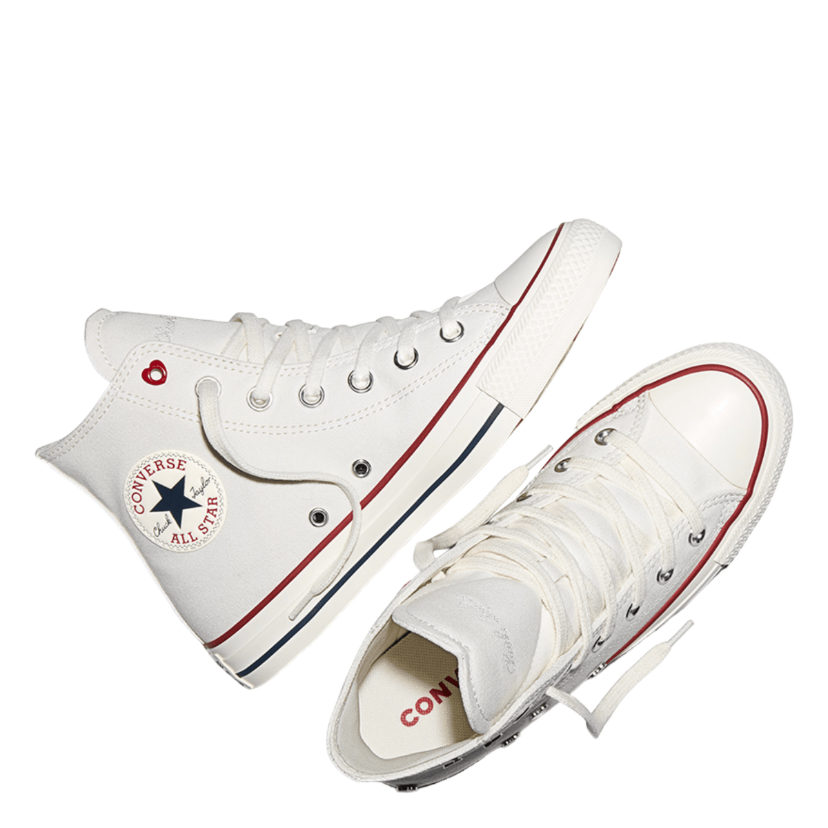 Converse Women's Chuck Taylor All Star High Top Valentine's Day in Vintage White/Egret/Days Ahead Red - Getoutside Shoes