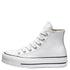 Converse Women's Chuck Taylor All Star Lift Leather High in White/Black/White - Getoutside Shoes
