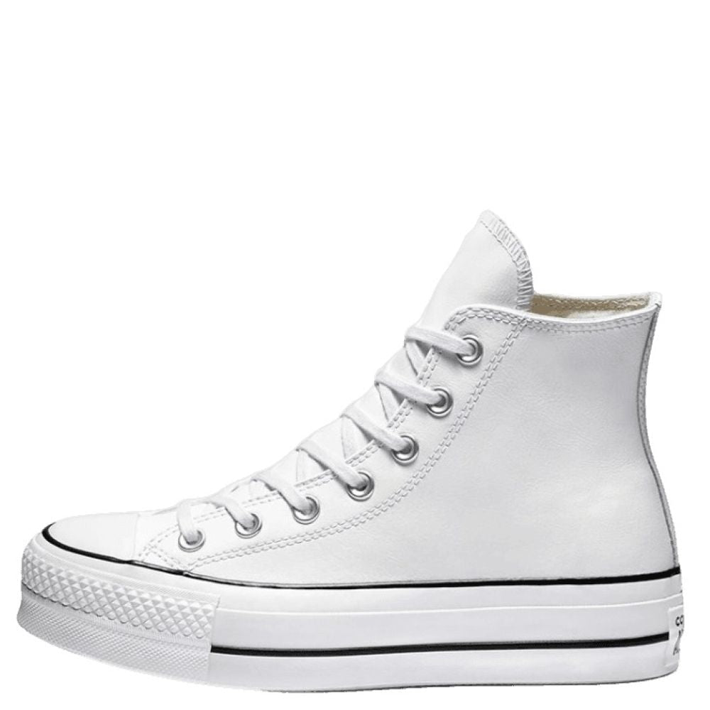 Converse Women's Chuck Taylor All Star Lift Leather High in White/Black/White - Getoutside Shoes