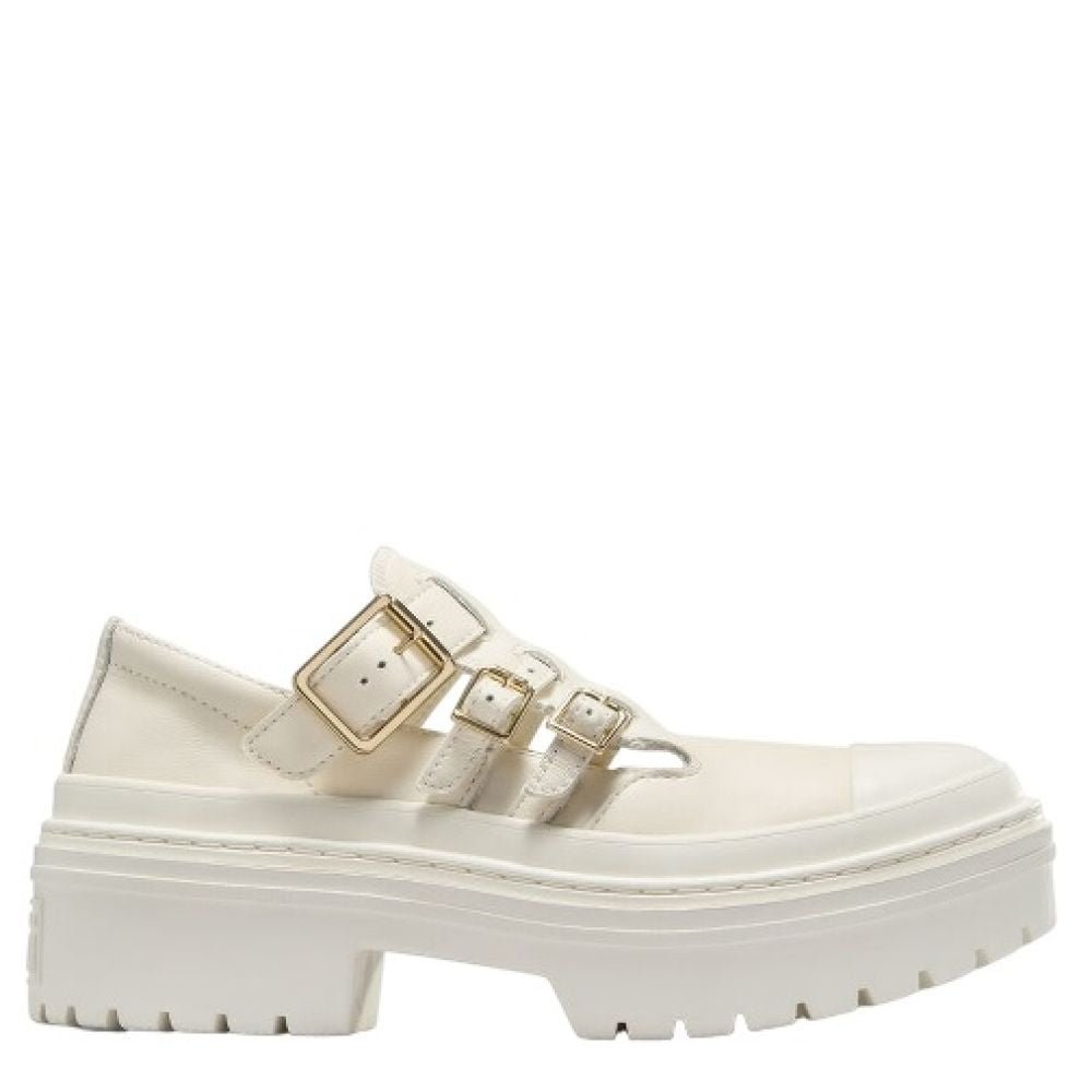 Converse Women's Chuck Taylor All Star Lugged Heel Mary Jane Platform in Egret/Egret/Gold - Getoutside Shoes