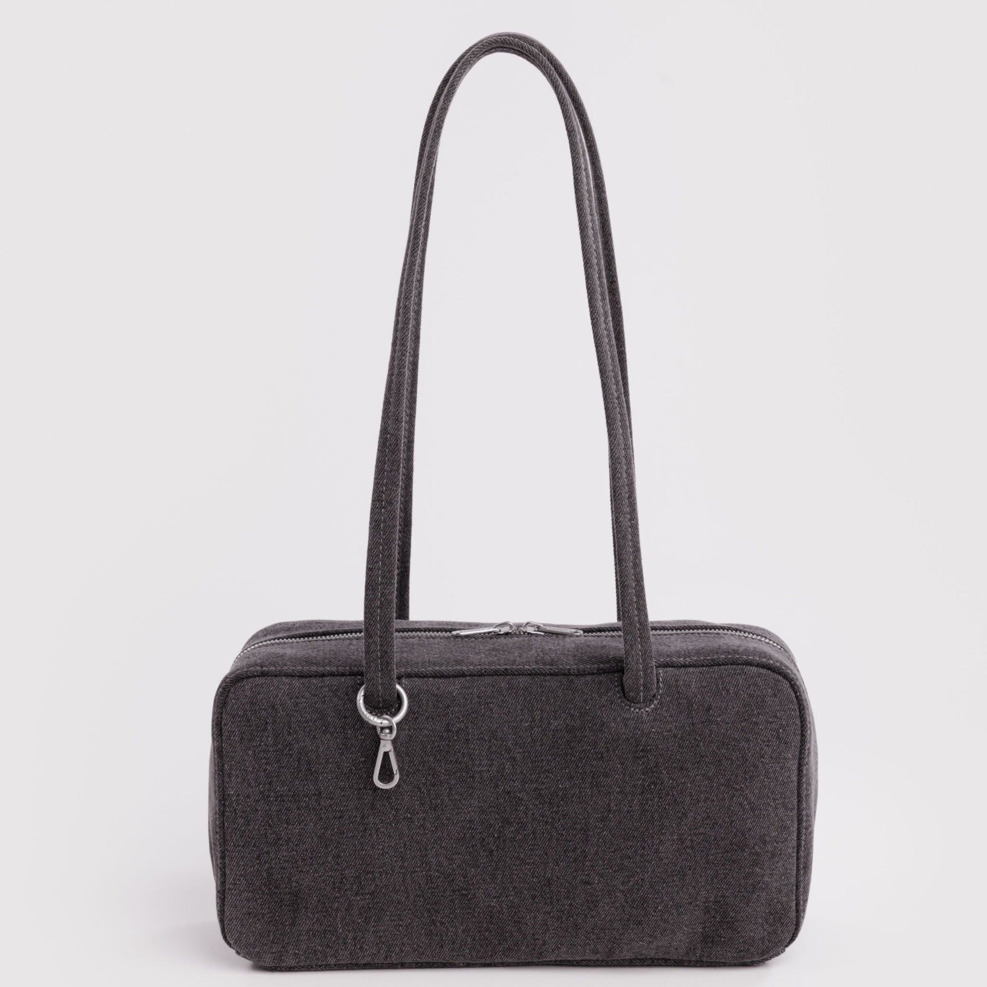 Baggu Denim Bowler Bag in Washed Black Denim