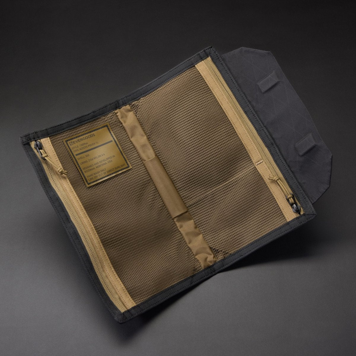 Evergoods Civic Access Pouch 1L - X-Pac in Black and Coyote Brown - Getoutside Shoes