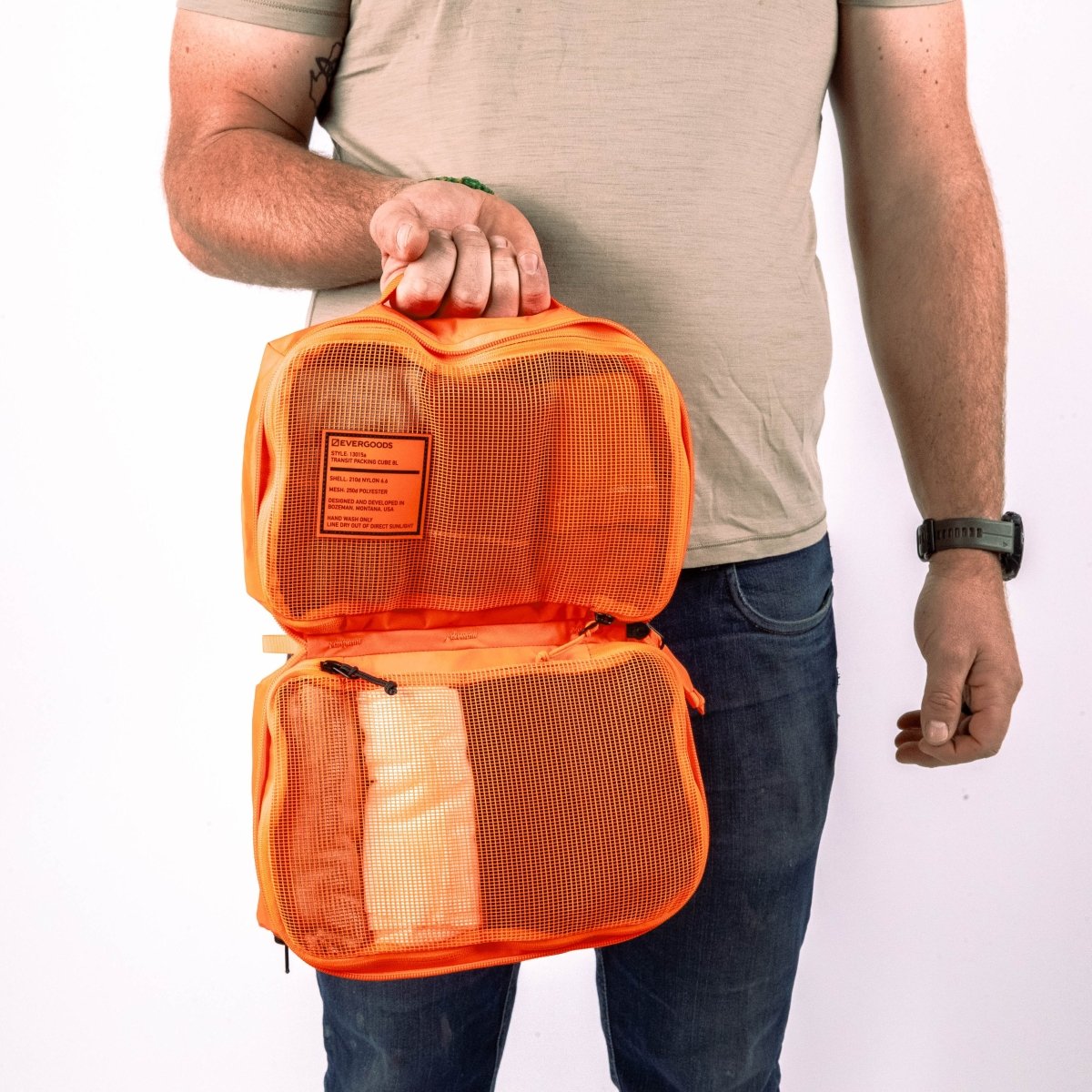 Evergoods Transit Packing Cube 8L in Hot Orange - Getoutside Shoes