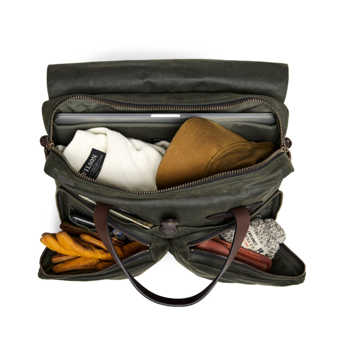Filson 24 Hour Tin Cloth Briefcase in Ottergreen - Getoutside Shoes