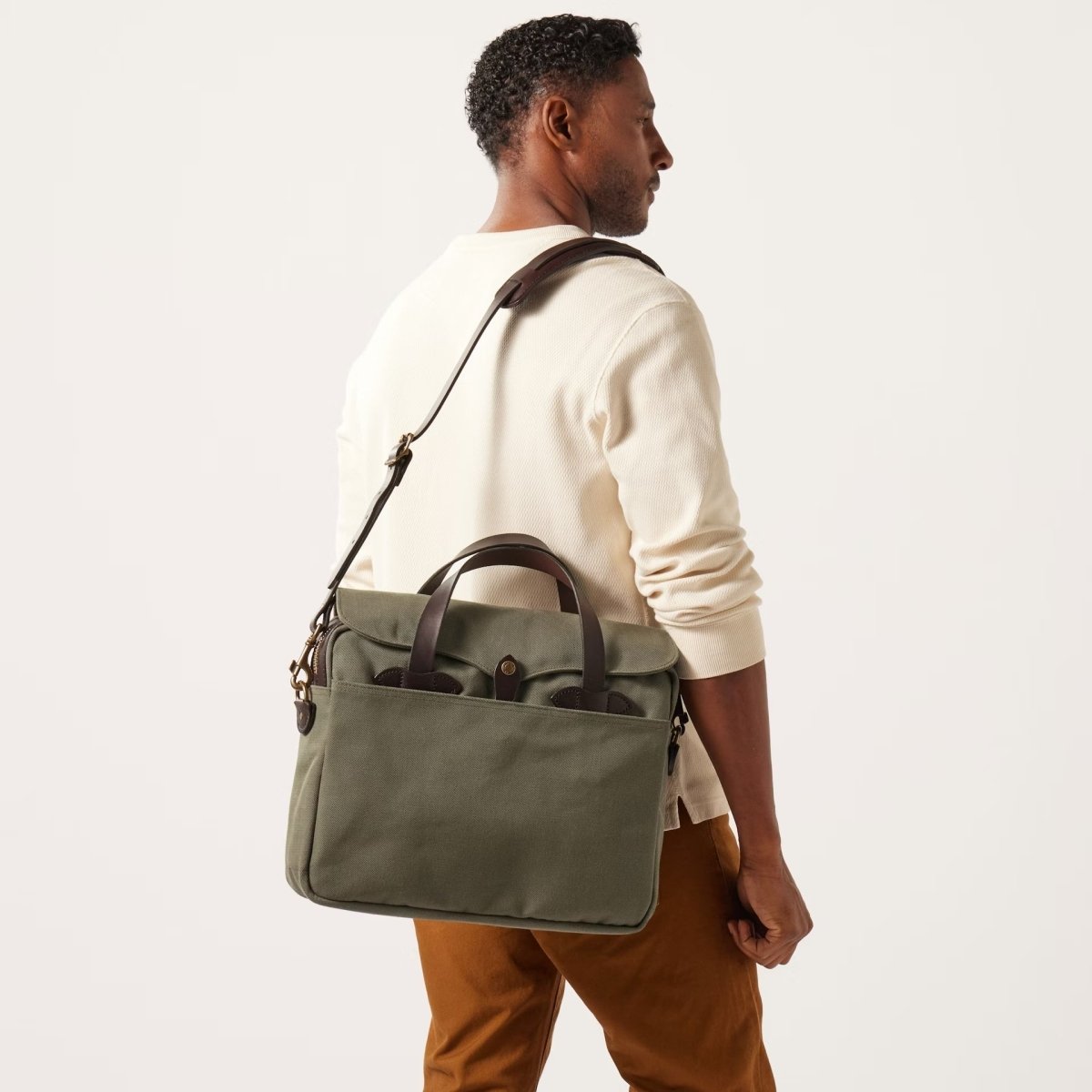Filson Rugged Twill Original Briefcase in Ottergreen - Getoutside Shoes