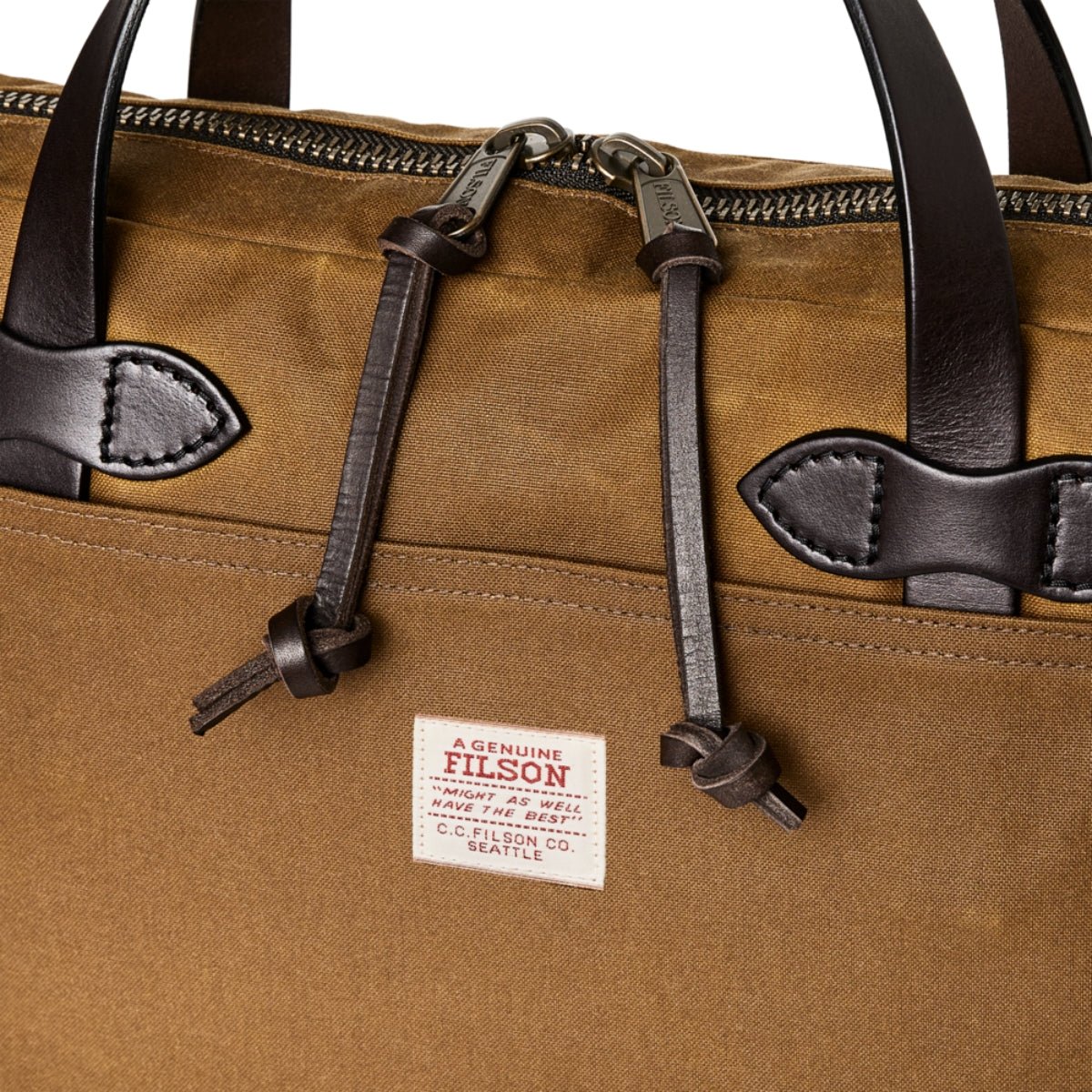 Filson Tin Cloth Compact Briefcase in Dark Tan - Getoutside Shoes