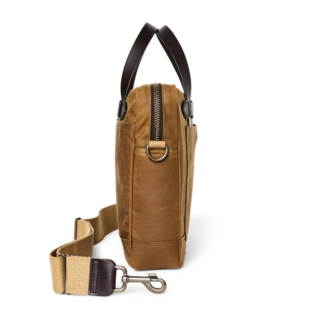 Filson Tin Cloth Compact Briefcase in Dark Tan - Getoutside Shoes