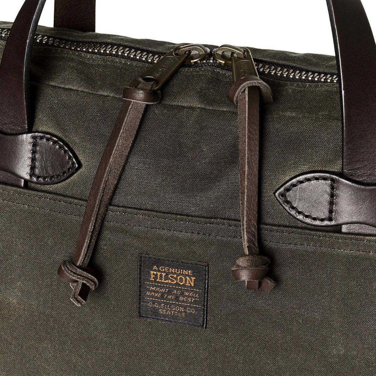 Filson Tin Cloth Compact Briefcase in Ottergreen - Getoutside Shoes