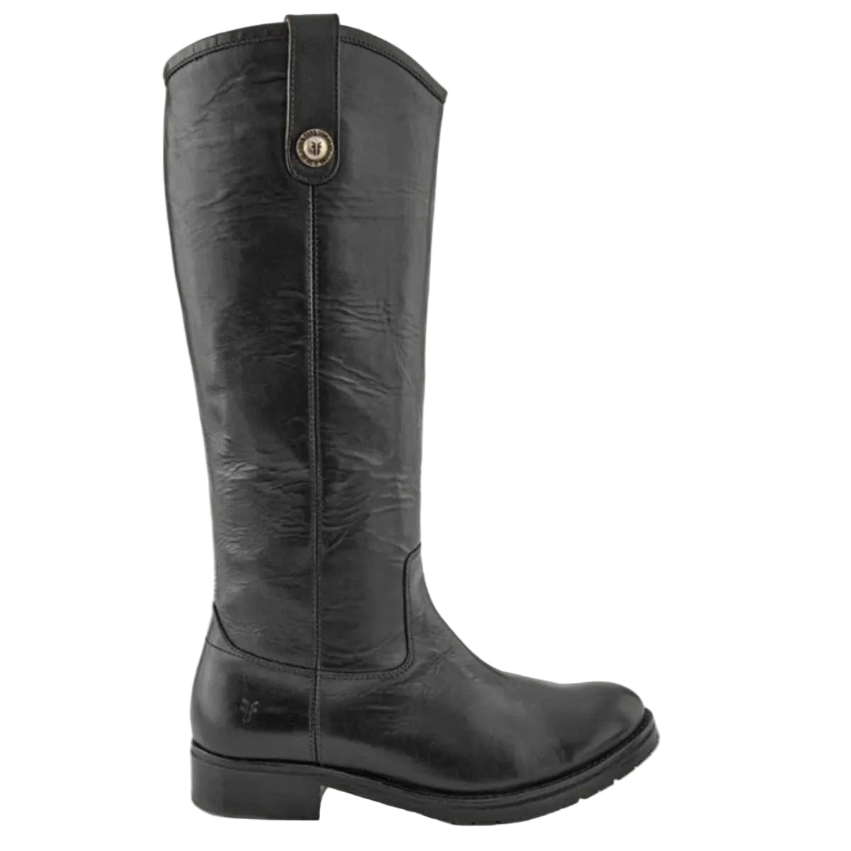 Frye Women's Melissa Double Sole Button Lug in Black/Waxy Burnished Leather - Getoutside Shoes