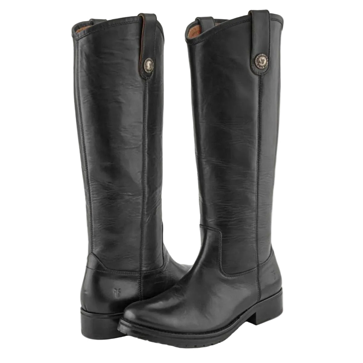 Frye Women's Melissa Double Sole Button Lug in Black/Waxy Burnished Leather - Getoutside Shoes