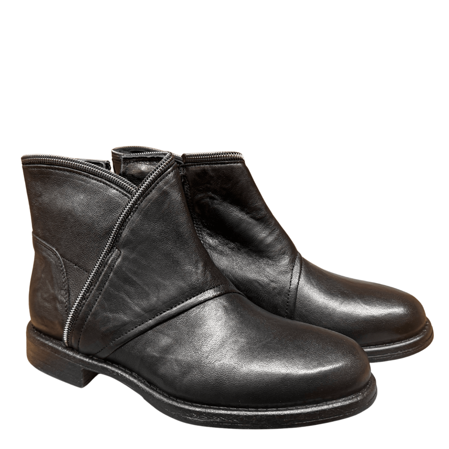 Getoutside Women's Ankle Boot in Black Leather - Getoutside Shoes