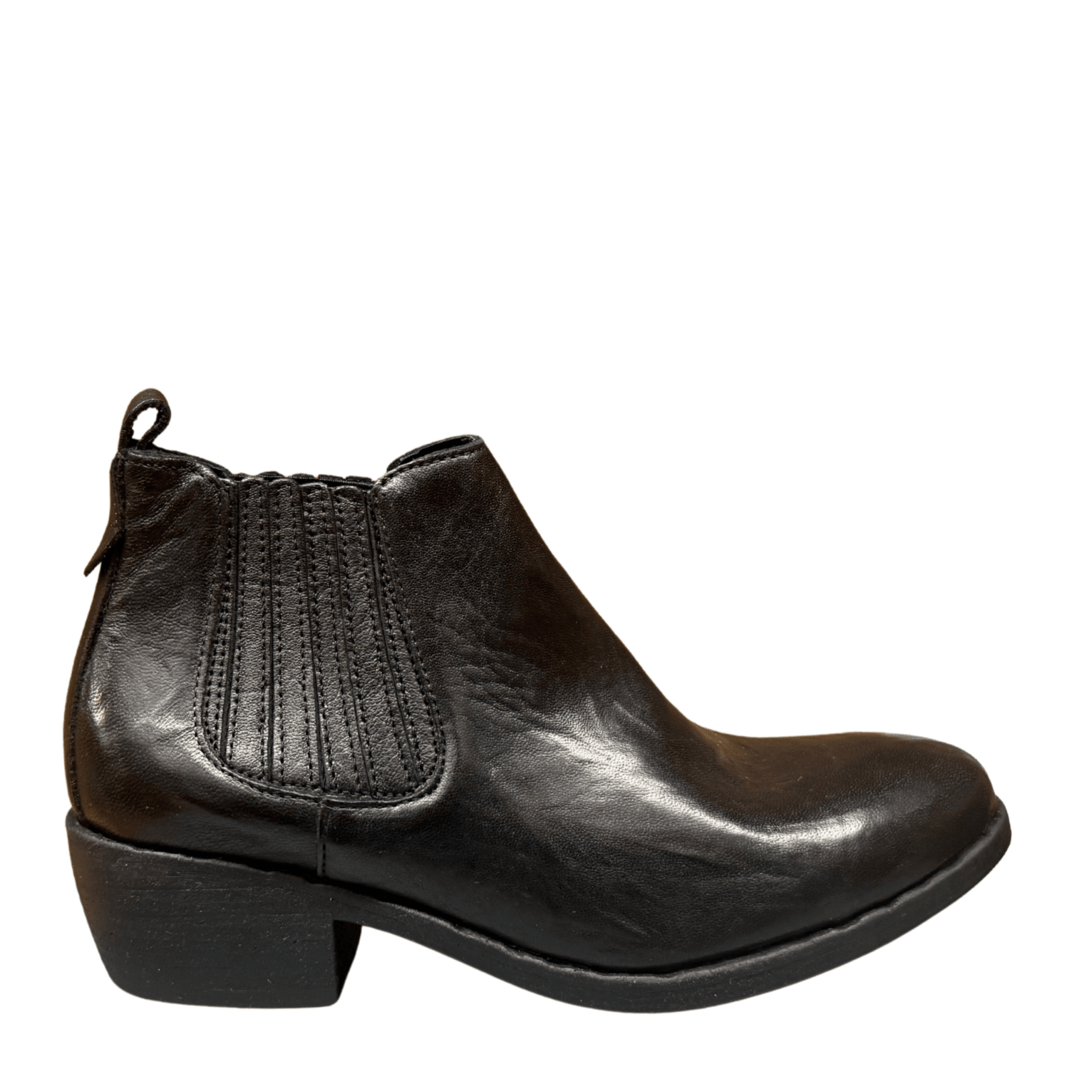 Getoutside Women's Chelsea Heeled Boot in Black Leather - Getoutside Shoes
