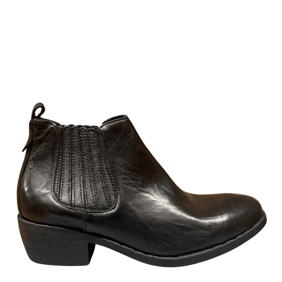 Getoutside Women's Chelsea Heeled Boot in Black Leather - Getoutside Shoes