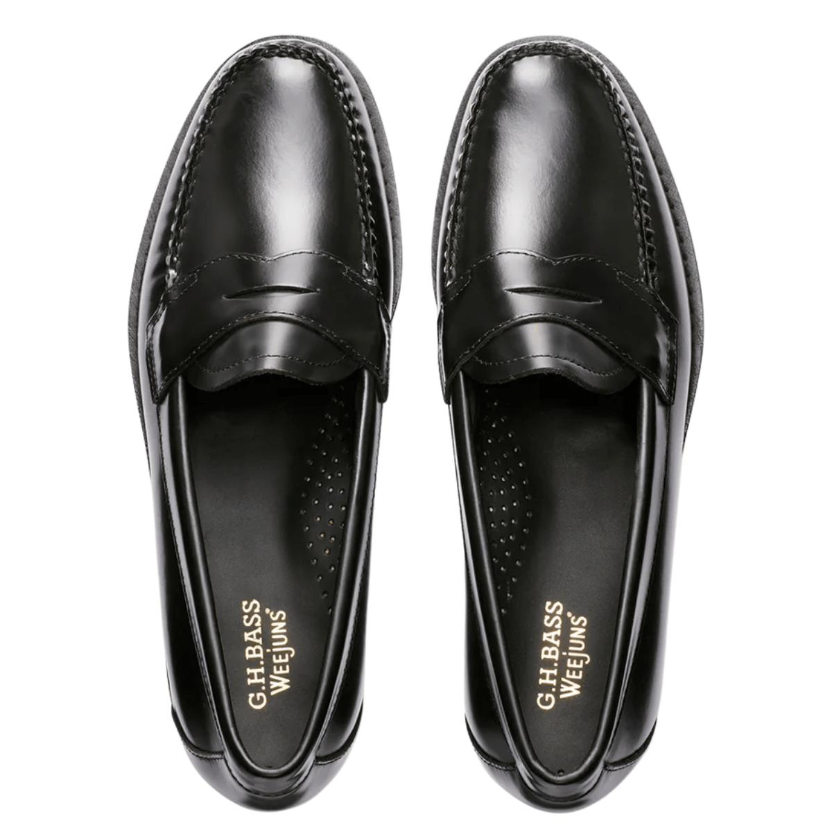 G.H Bass Men's 1936 Logan Flat Strap Weejuns Loafer in Black - Getoutside Shoes