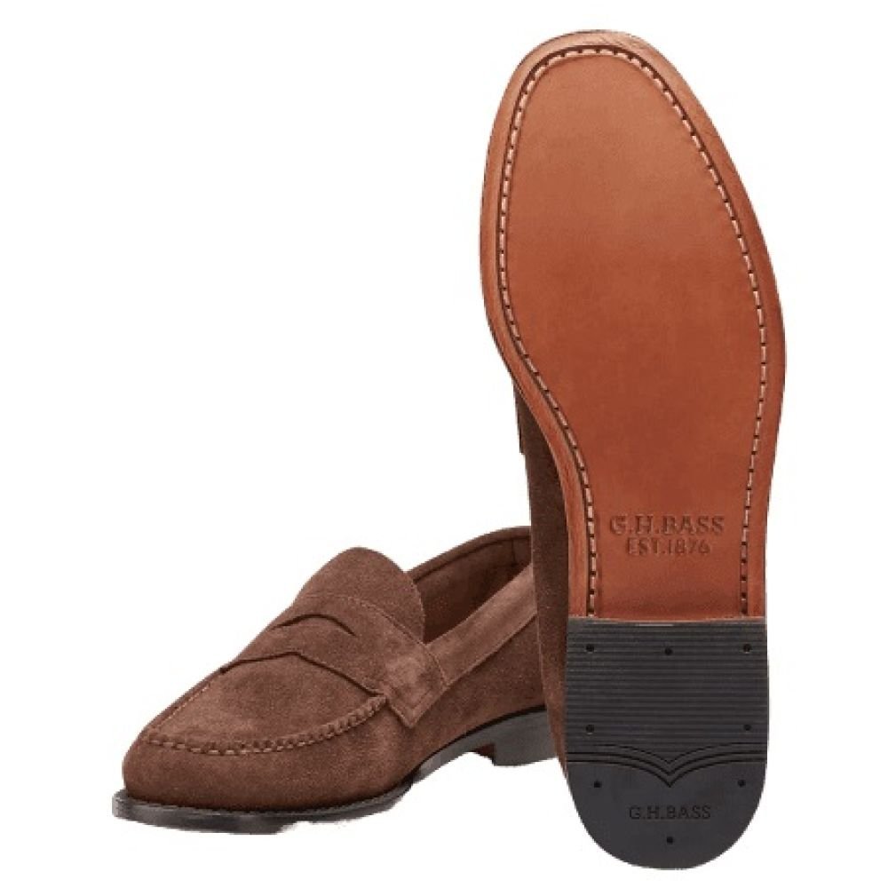 G.H. Bass Men's Logan Suede Weejuns Loafer in Brown - Getoutside Shoes