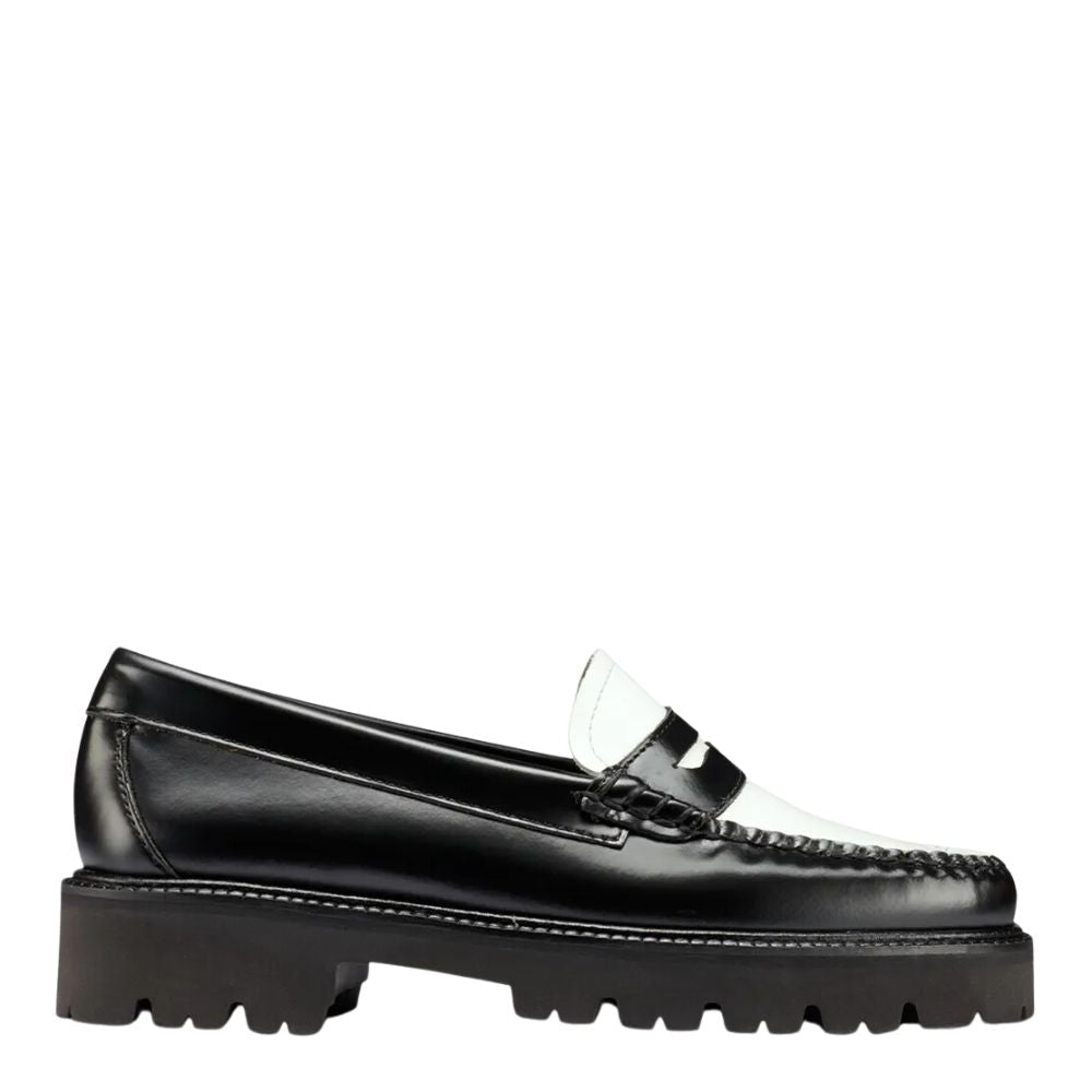 G.H. Bass Women's Whitney Super Lug Weejuns Loafer in Black/White - Getoutside Shoes