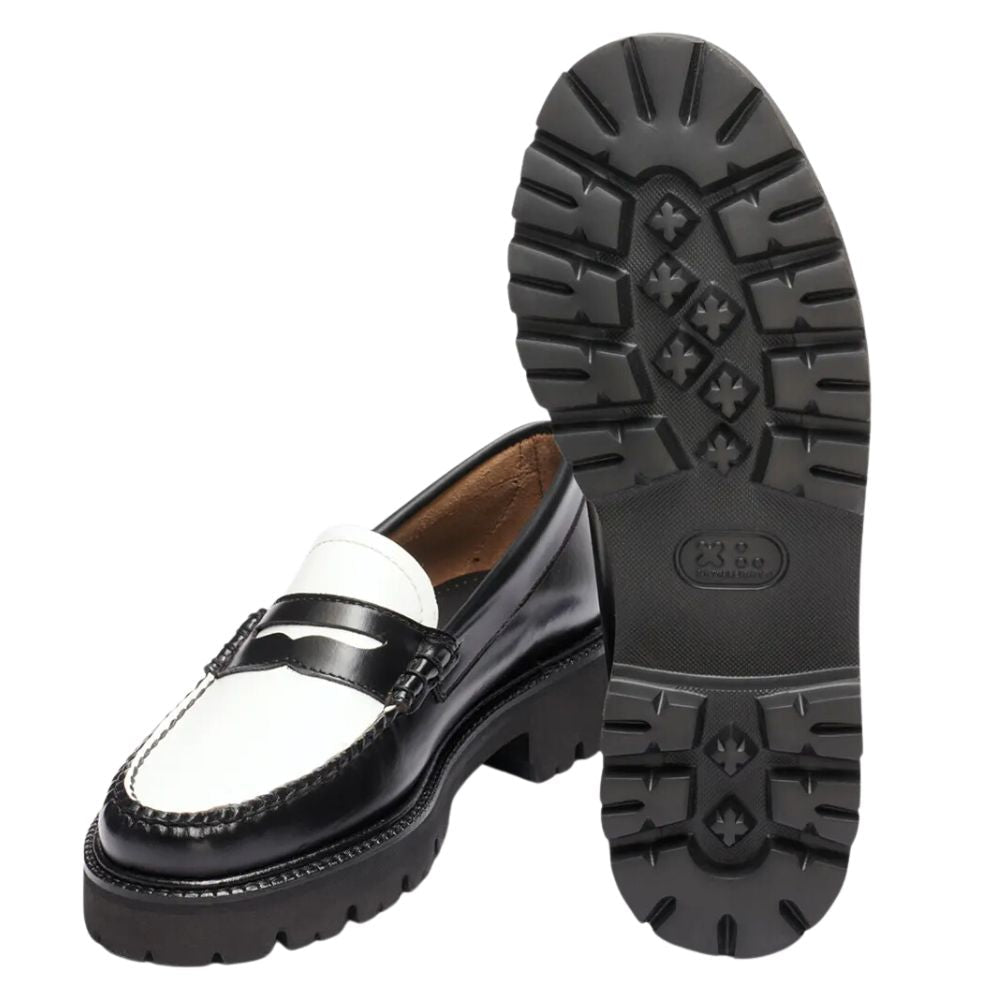 G.H. Bass Women's Whitney Super Lug Weejuns Loafer in Black/White - Getoutside Shoes