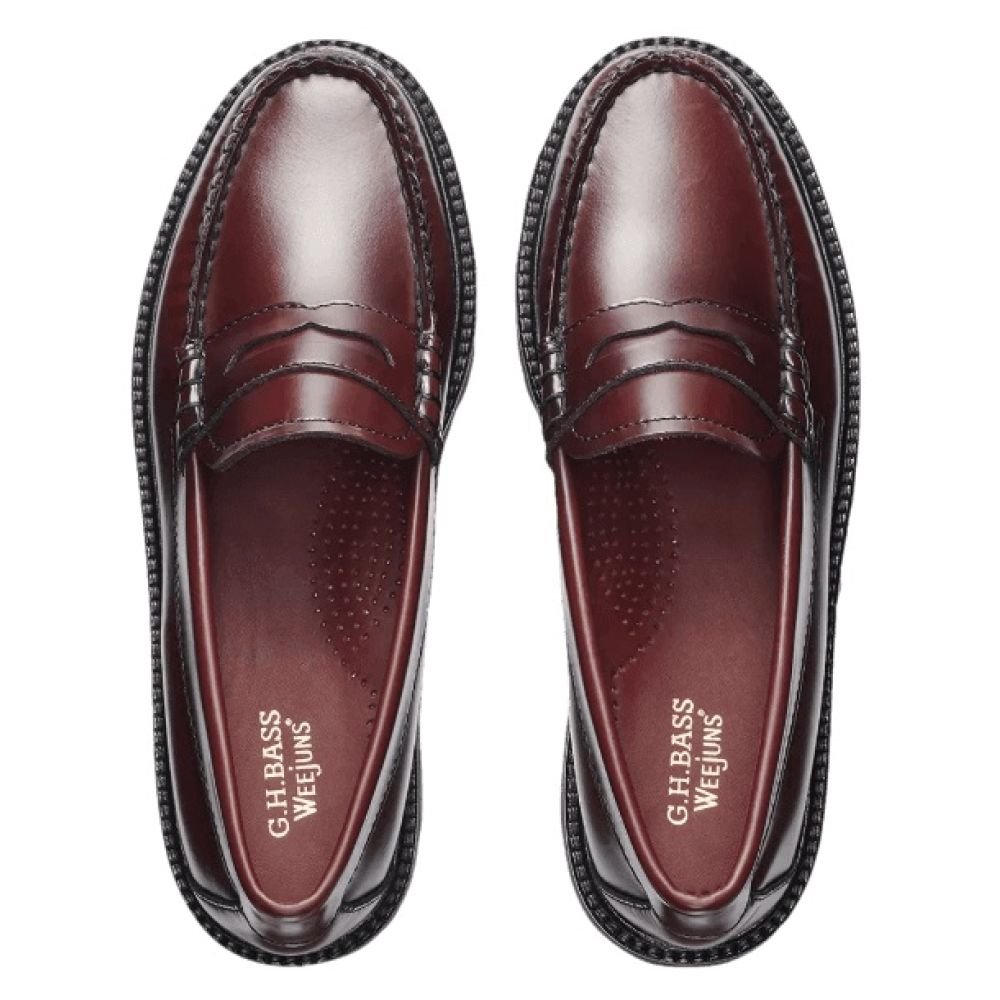 G.H. Bass Women's Whitney Super Lug Weejuns Loafer in Wine - Getoutside Shoes