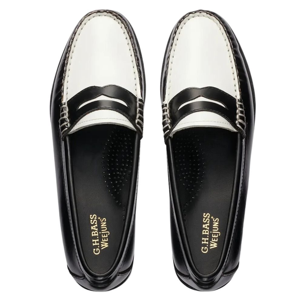 G.H. Bass Women's Whitney Weejuns Loafer in Black/White - Getoutside Shoes
