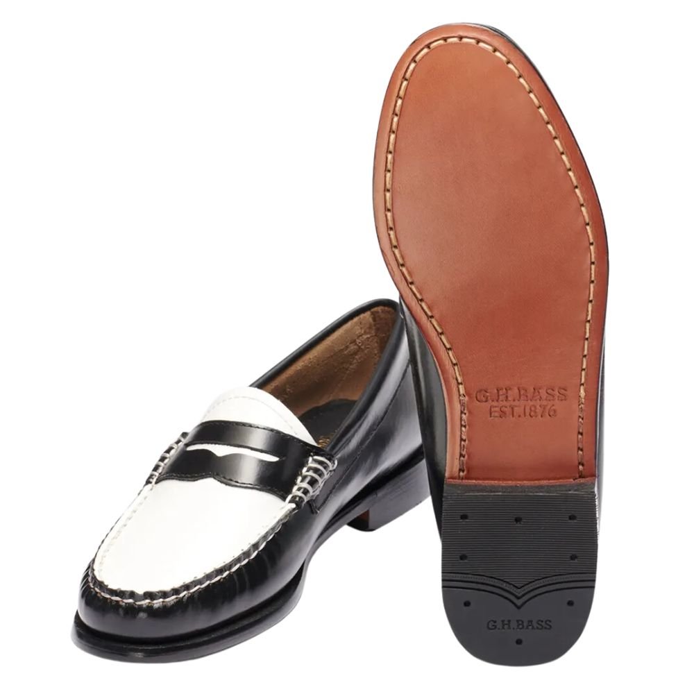 G.H. Bass Women's Whitney Weejuns Loafer in Black/White - Getoutside Shoes