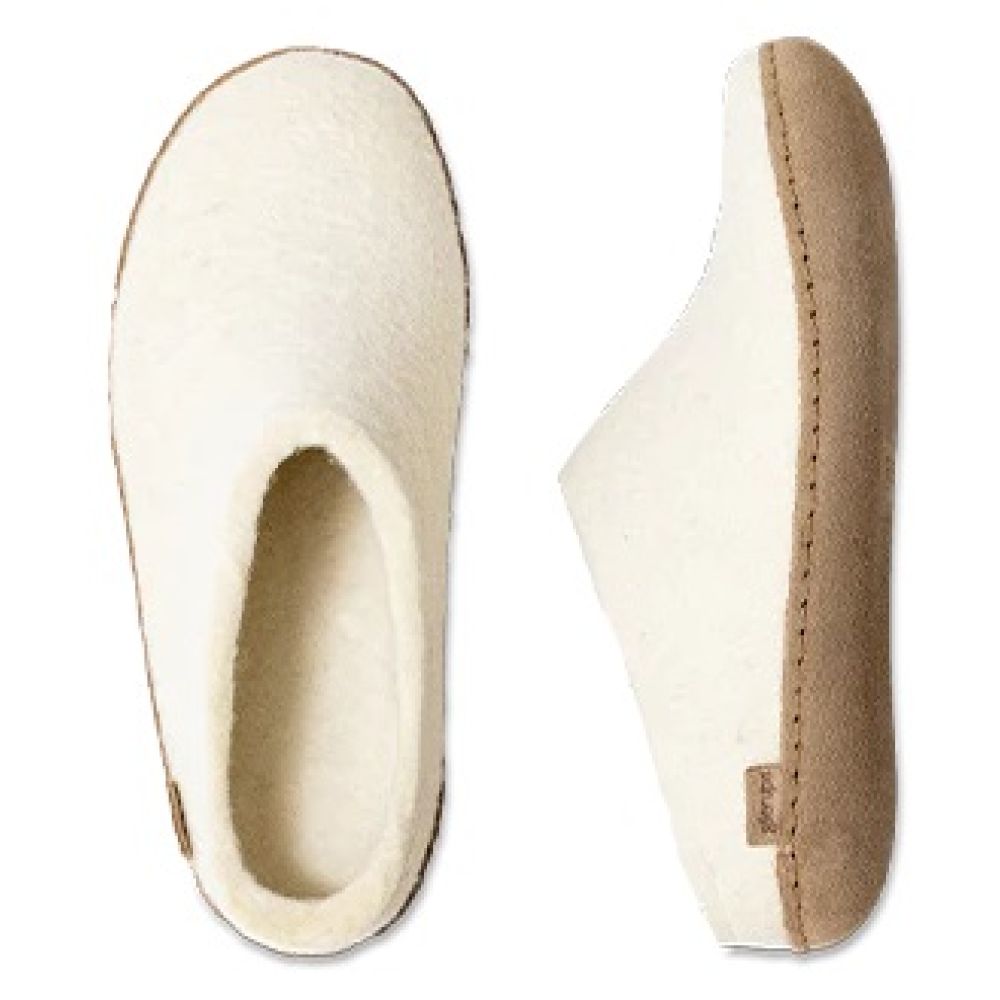 Glerups Women’s Open Heel Leather Sole in White