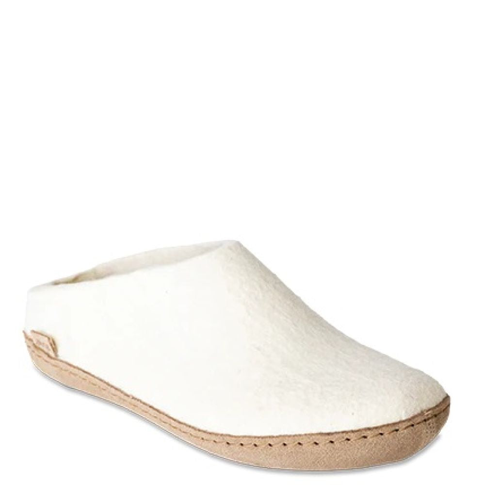 Glerups Women’s Open Heel Leather Sole in White