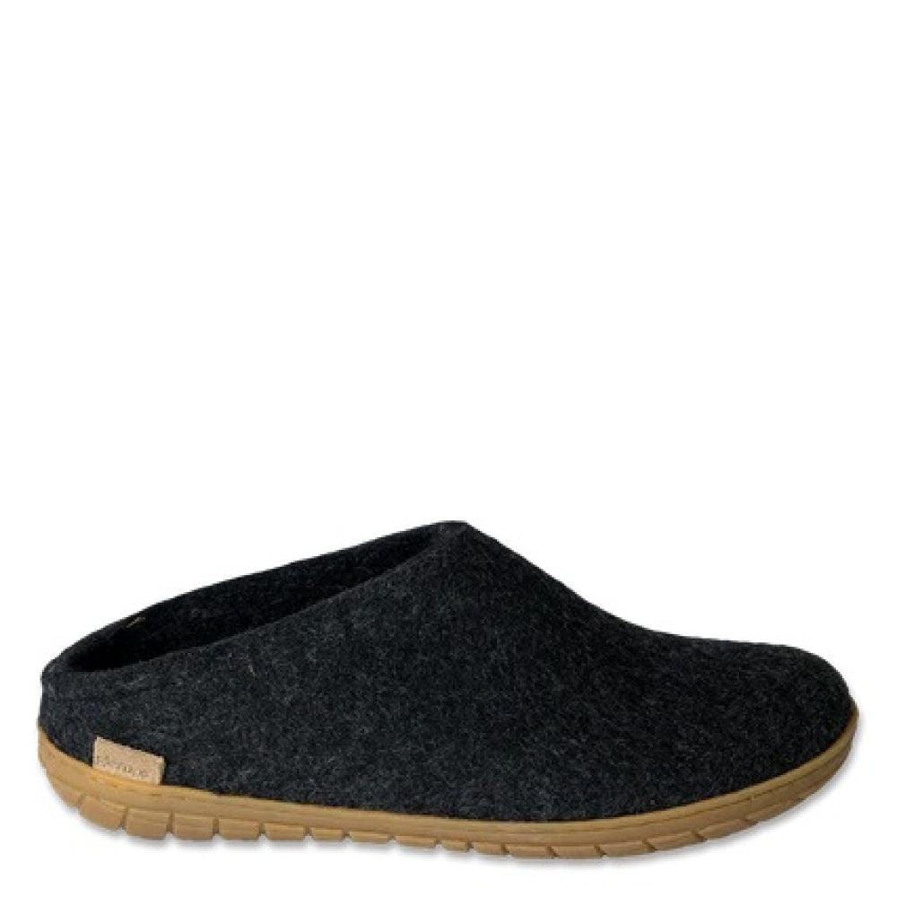 Glerups Open Heel Rubber Sole in Charcoal - Getoutside Shoes