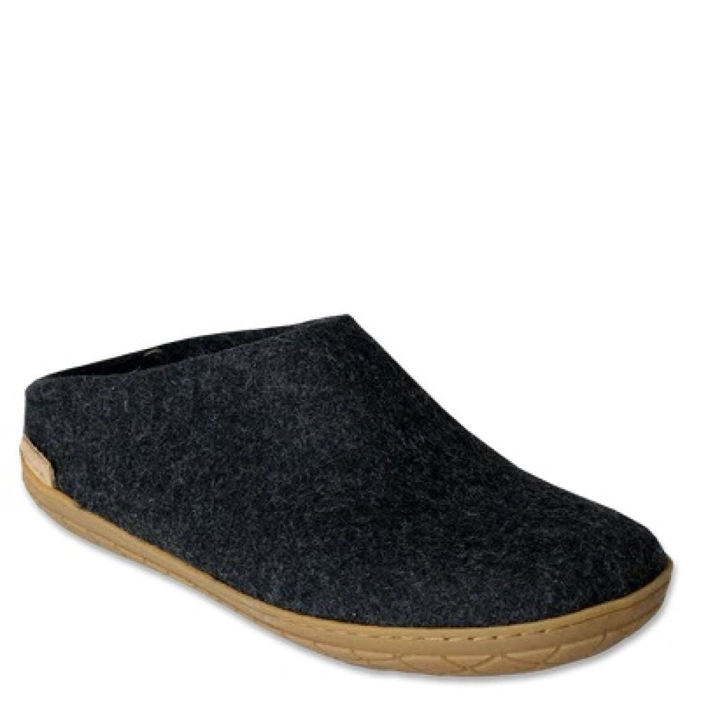 Glerups Open Heel Rubber Sole in Charcoal - Getoutside Shoes