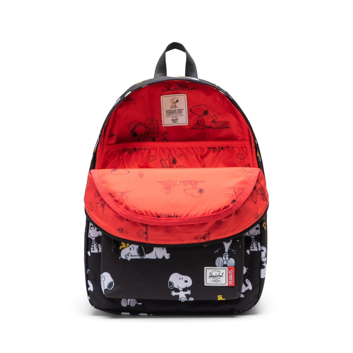 Herschel Classic Backpack Peanuts - 26L in Snoopy and Woodstock Black - Getoutside Shoes