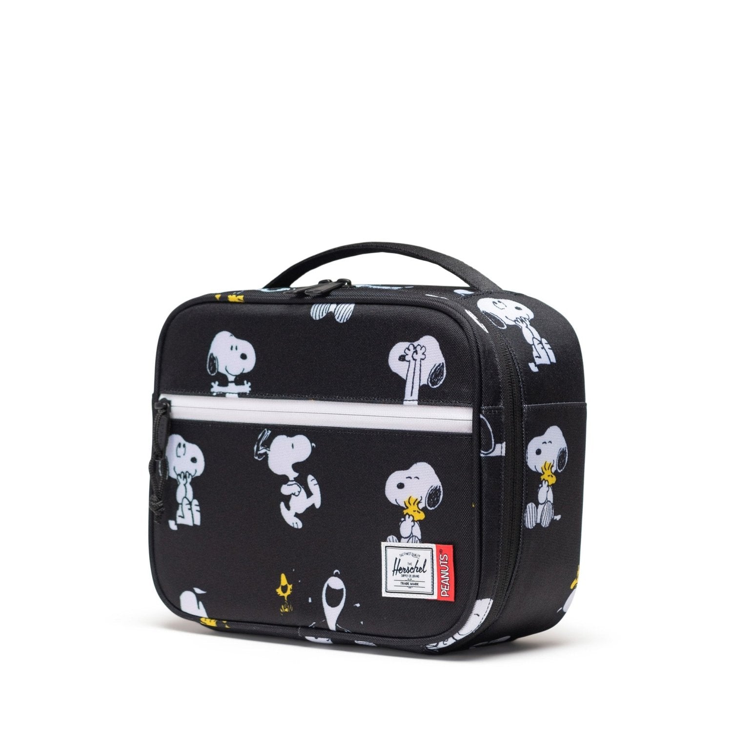 Herschel Pop Quiz Lunch Box Peanuts in Snoopy and Woodstock Black - Getoutside Shoes
