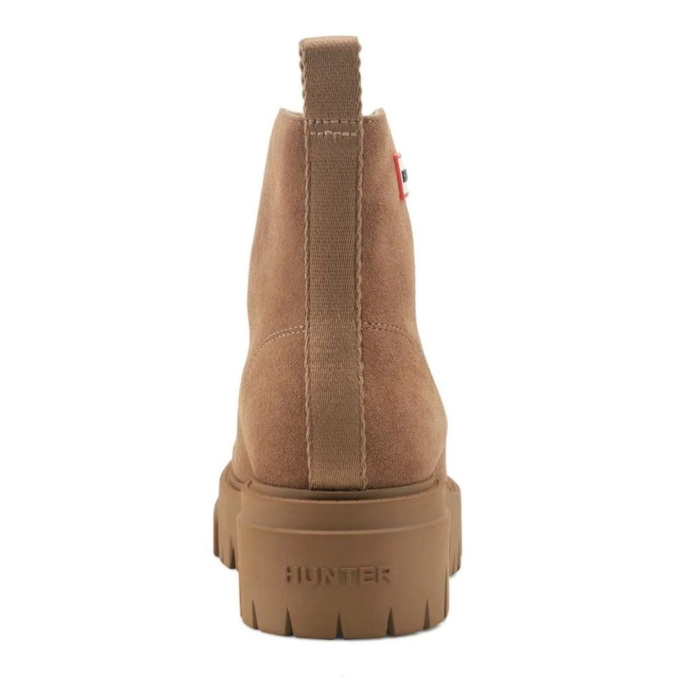 Hunter Women's Gemma Waterproof Suede Boots in Medium Brown Suede