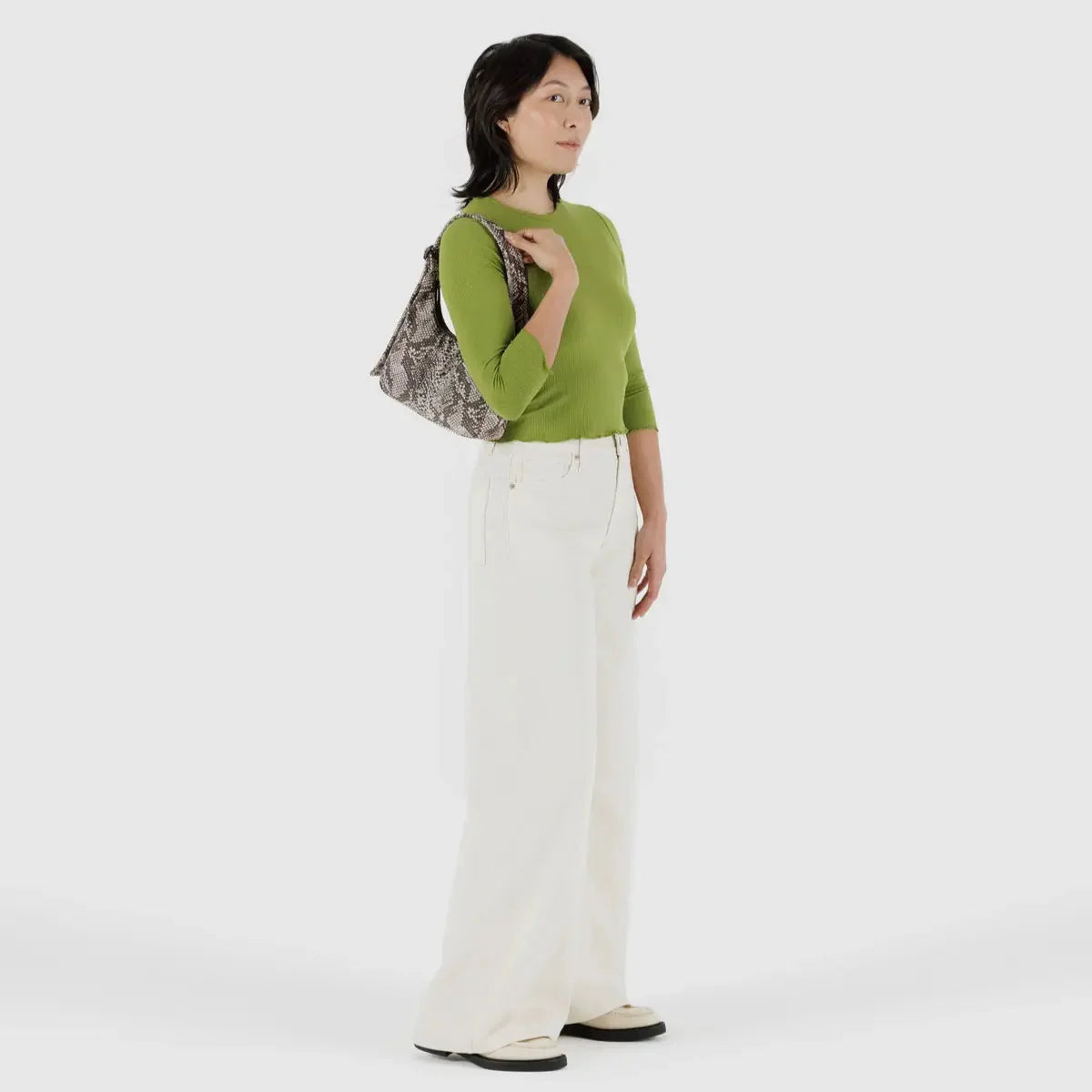 Baggu Mini Nylon Shoulder Bag in Snakeskin